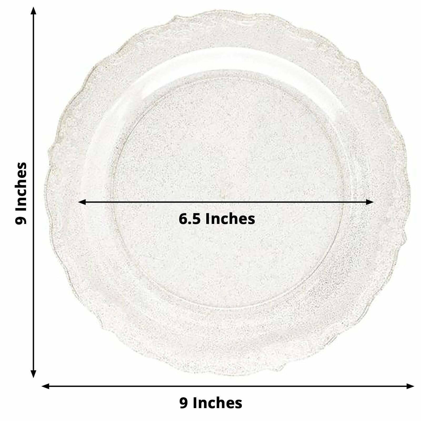 12 Pack 9" Clear Gold Glitter Disposable Plastic Dinner Plates Bed Bath & Beyond 39551493